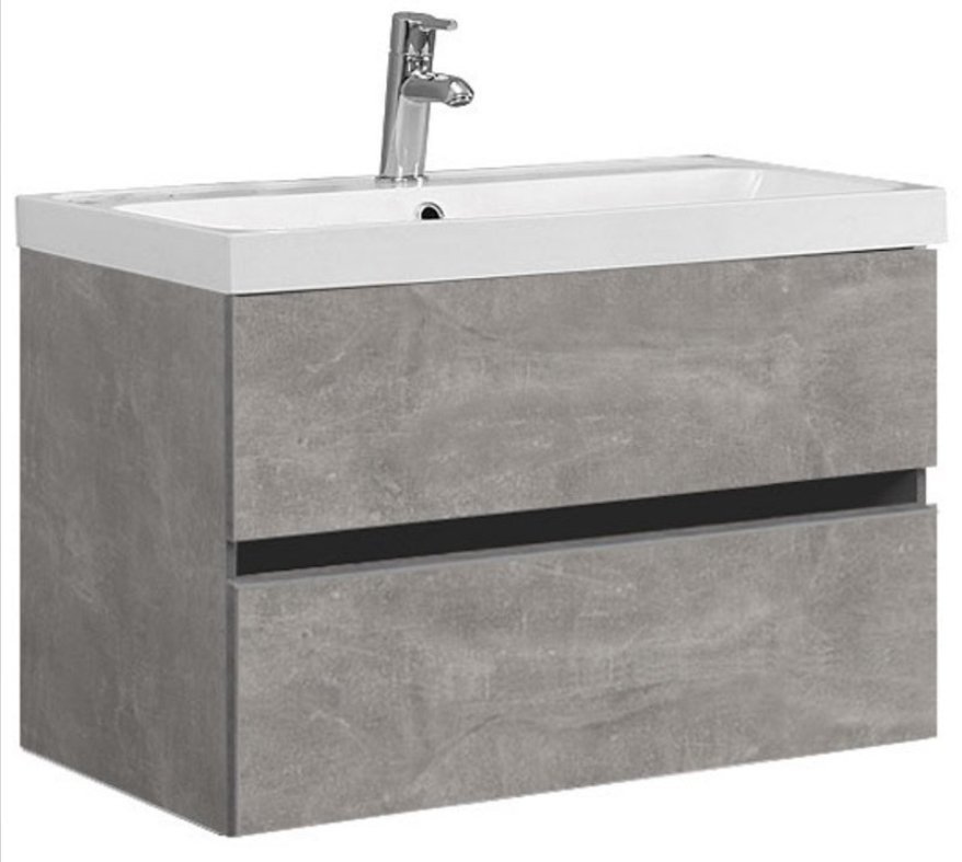 Тумба под раковину Belux Париж 4810924258489 80 см (бетон чикаго) подвесная