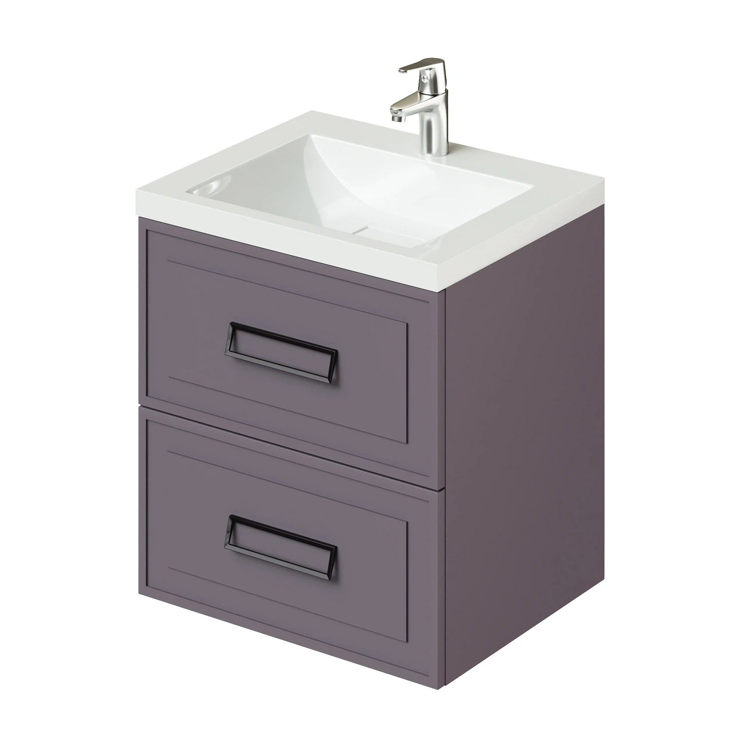 Тумба с раковиной Итана Pino 4657810334120 60 см (блэкберри) подвесная