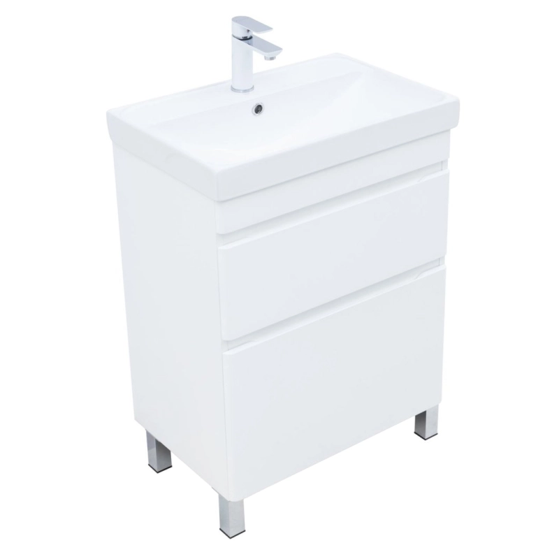 Тумба под раковину Aquanet Слим 346042 60 см (белый сатин) напольная