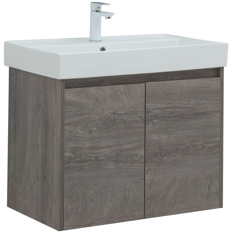 Тумба под раковину Aquanet Nova Lite 298851 75 см (дуб рошелье) 2 дверцы, подвесная