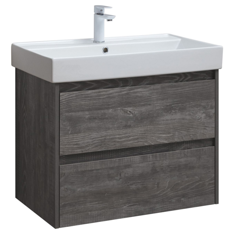 Тумба под раковину Aquanet Nova Lite 287890 75 см (дуб серый) 2 ящика, подвесная