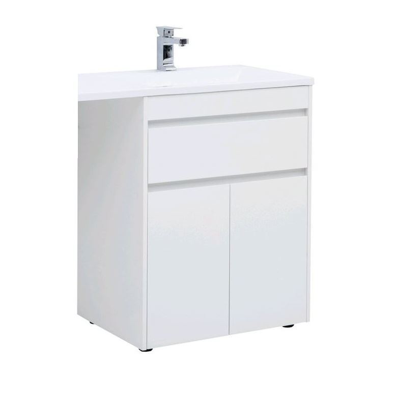 Тумба под раковину Aquanet Токио 58 см (белый) 1 ящик 2 дверцы напольная