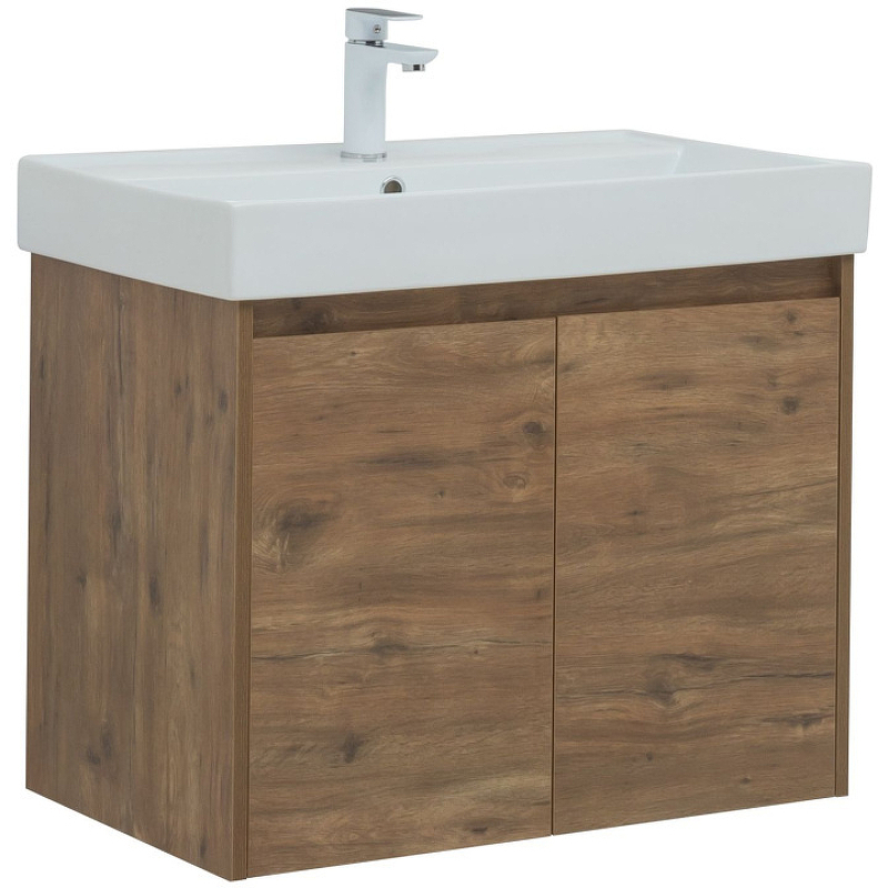 Тумба под раковину Aquanet Nova Lite 298852 75 см (дуб рустикальный ) 2 дверцы, подвесная