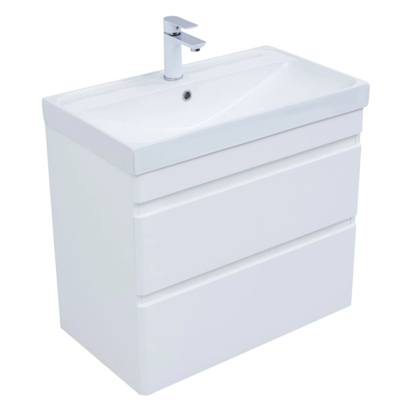 Тумба под раковину Aquanet Слим 346048 70 см (белый сатин) подвесная