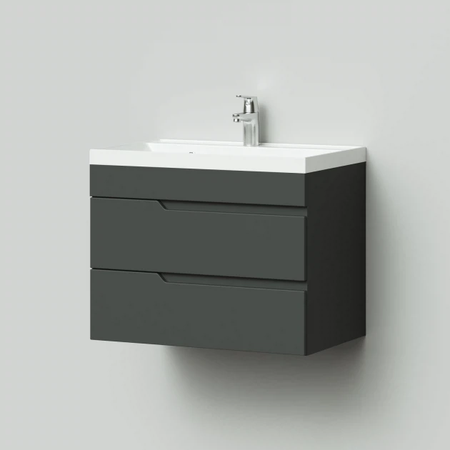 Тумба с раковиной Итана Alexa 4657784353882 70 см (графит) подвесная