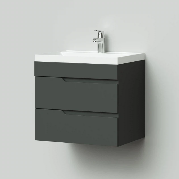 Тумба с раковиной Итана Alexa 4657792952695 60 см (графит) подвесная