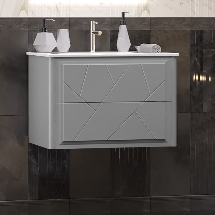 Тумба под раковину Opadiris Луиджи 00-00005953 70 см (серый матовый) подвесная