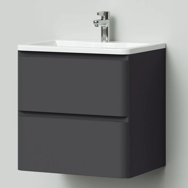 Тумба с раковиной Итана Roberto 4657784358351 60 см (графит) подвесная