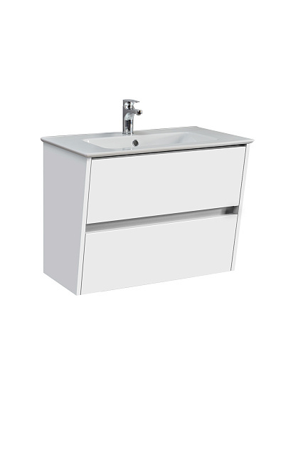 Тумба под раковину Belux Денвер 4810924273048 75 см (белый глянцевый) подвесная