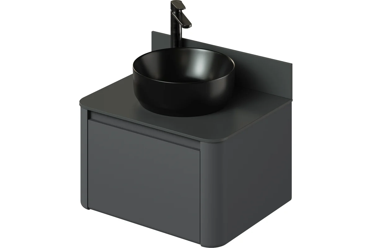 Тумба со столешницей Итана Pronto 4657810339910 60 см (эмаль графит матовый) подвесная