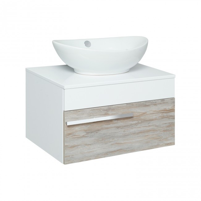 Тумба под раковину Runo Вудлайн 00-00001009 65 см (дуб скандинавский) подвесная