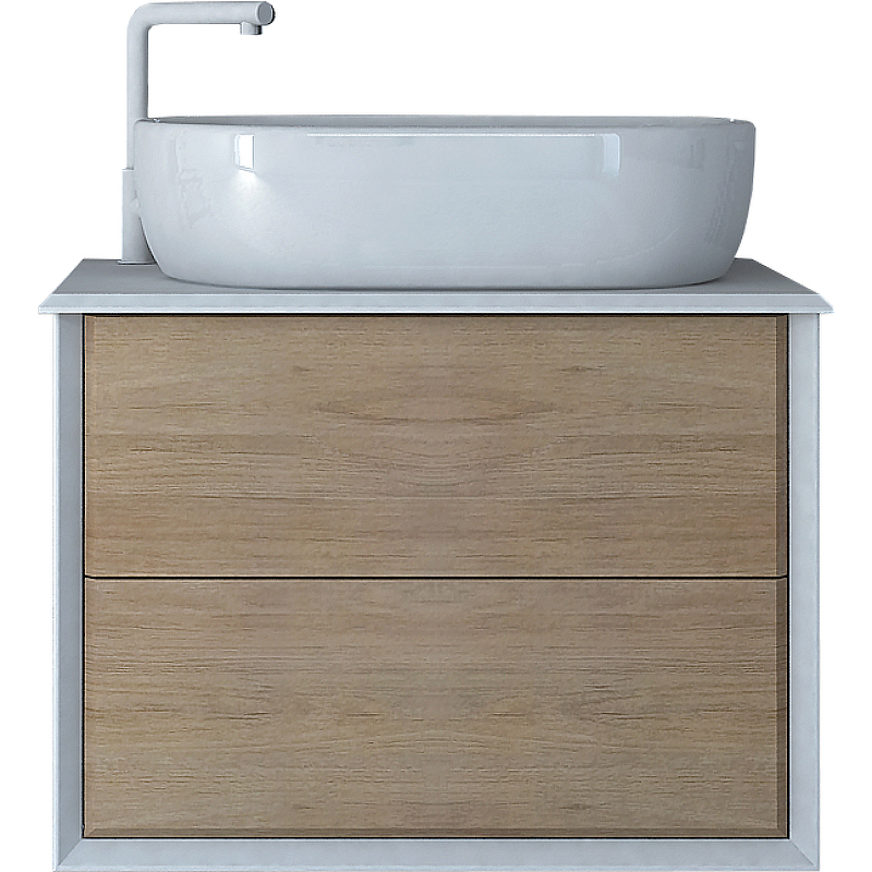 Тумба под раковину Cezares Bellagio 54716 70 см (дерево светлое/белый) подвесная