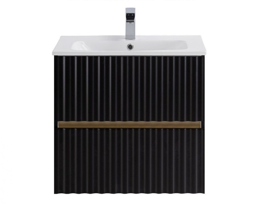 Тумба под раковину Art&Max Elegant AM-ELEGANT-600-2C-SO-NM-LED 60 см (чёрный матовый) подвесная