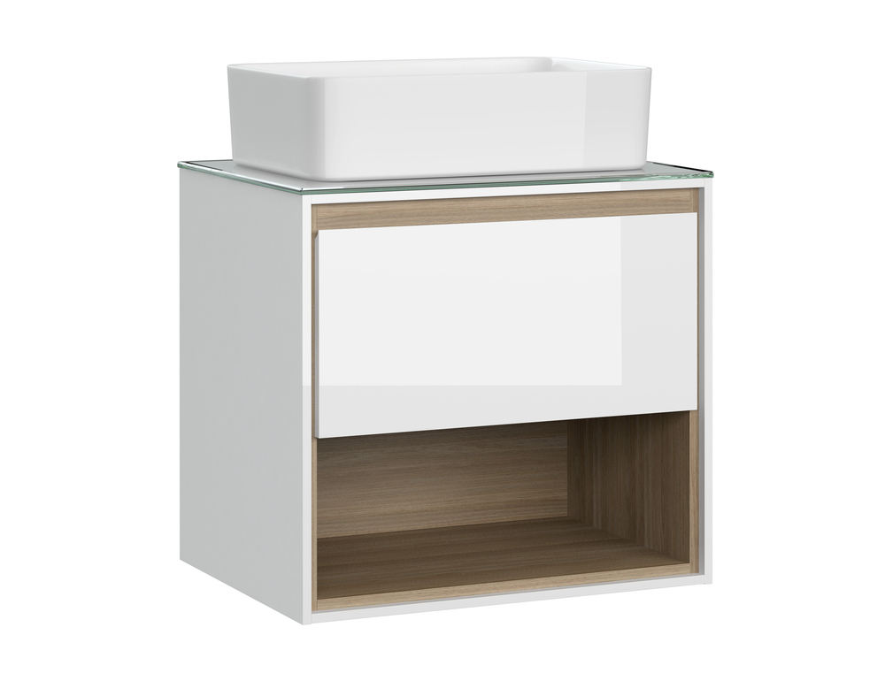 Тумба под раковину Cersanit Louna 60 SP-SZ-LOU60-BL/Wh (белый) подвесная