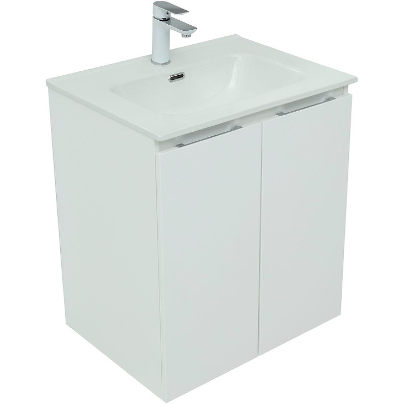 Тумба под раковину Aquanet Алвита New 277522 60 см (белый матовый) 2 дверцы, подвесная