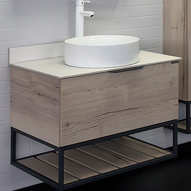 Тумба с раковиной Comforty Порто 00-00009321 75 см (дуб дымчатый) подвесная