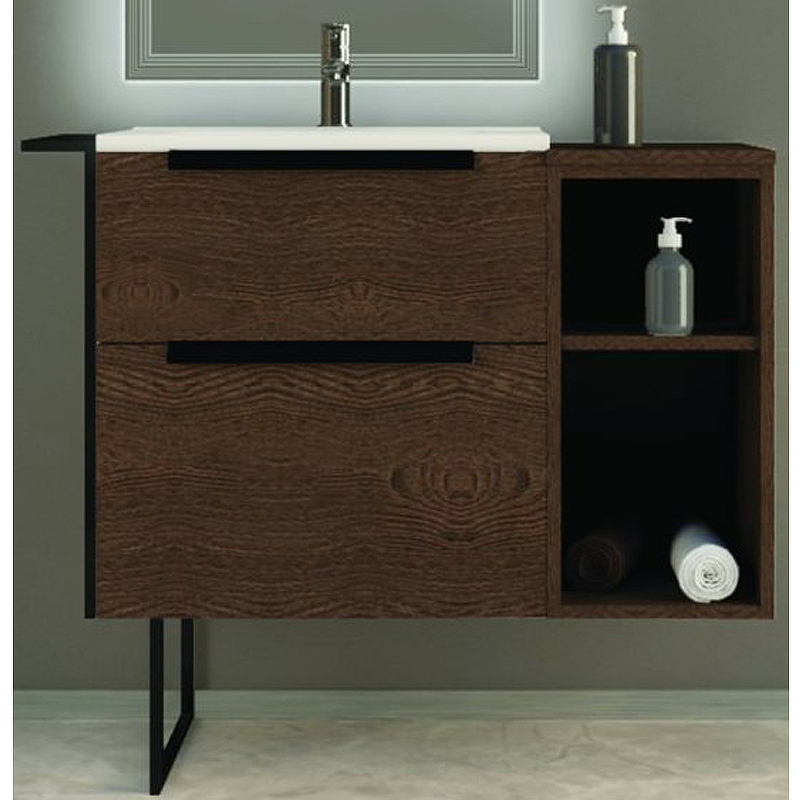 Тумба под раковину Cezares Urban 55158 75 см (дерево тёмное) подвесная