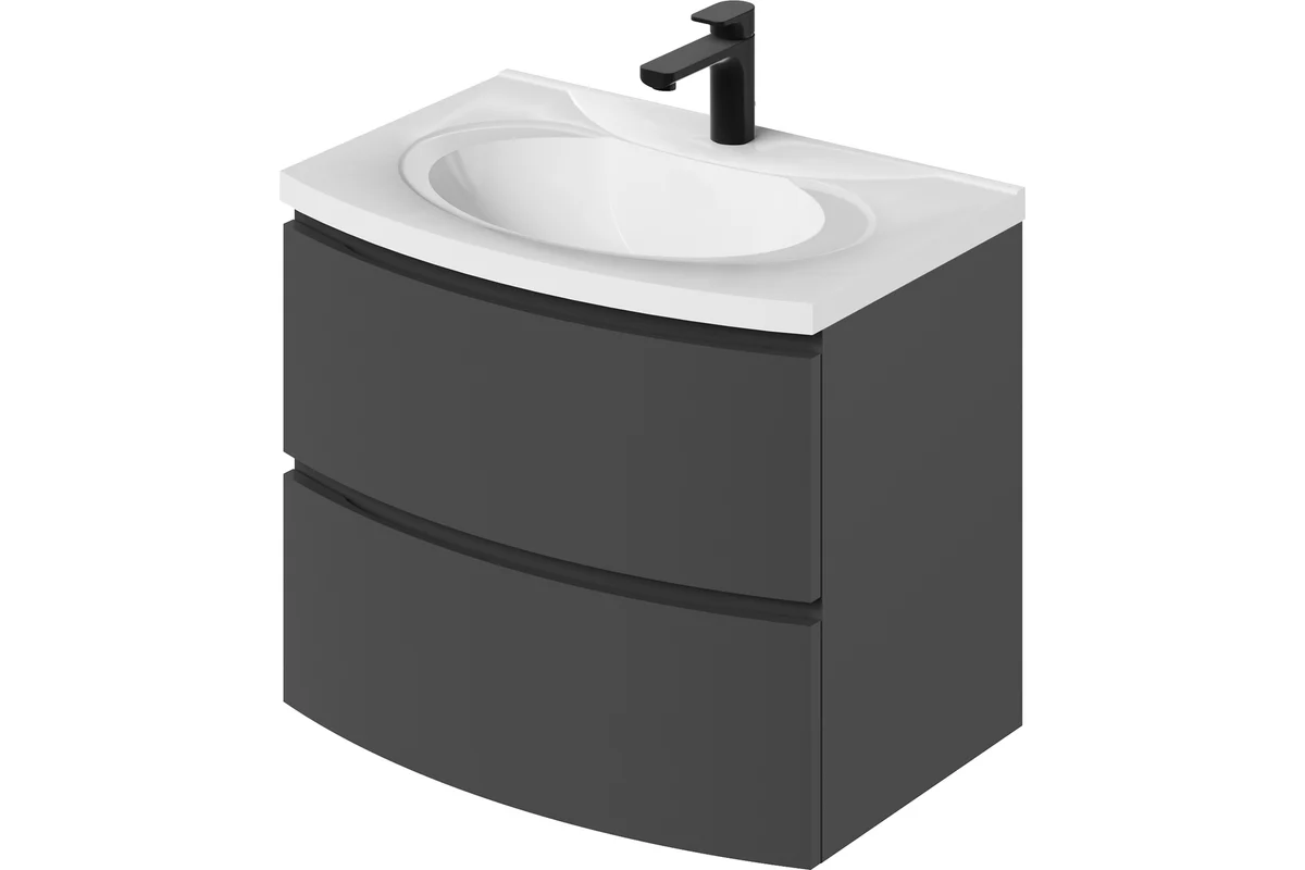 Тумба с раковиной Итана Arko 4657836462791 70 см (эмаль графит матовый) подвесная