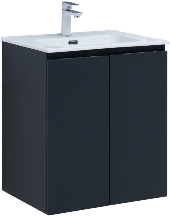 Тумба под раковину Aquanet Алвита New 277523 60 см (антрацит) 2 дверцы, подвесная