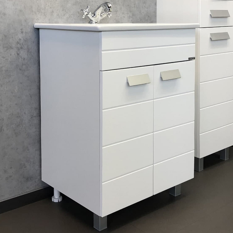 Тумба с раковиной Comforty Модена-М 00-00001642 60 см (белый) напольная