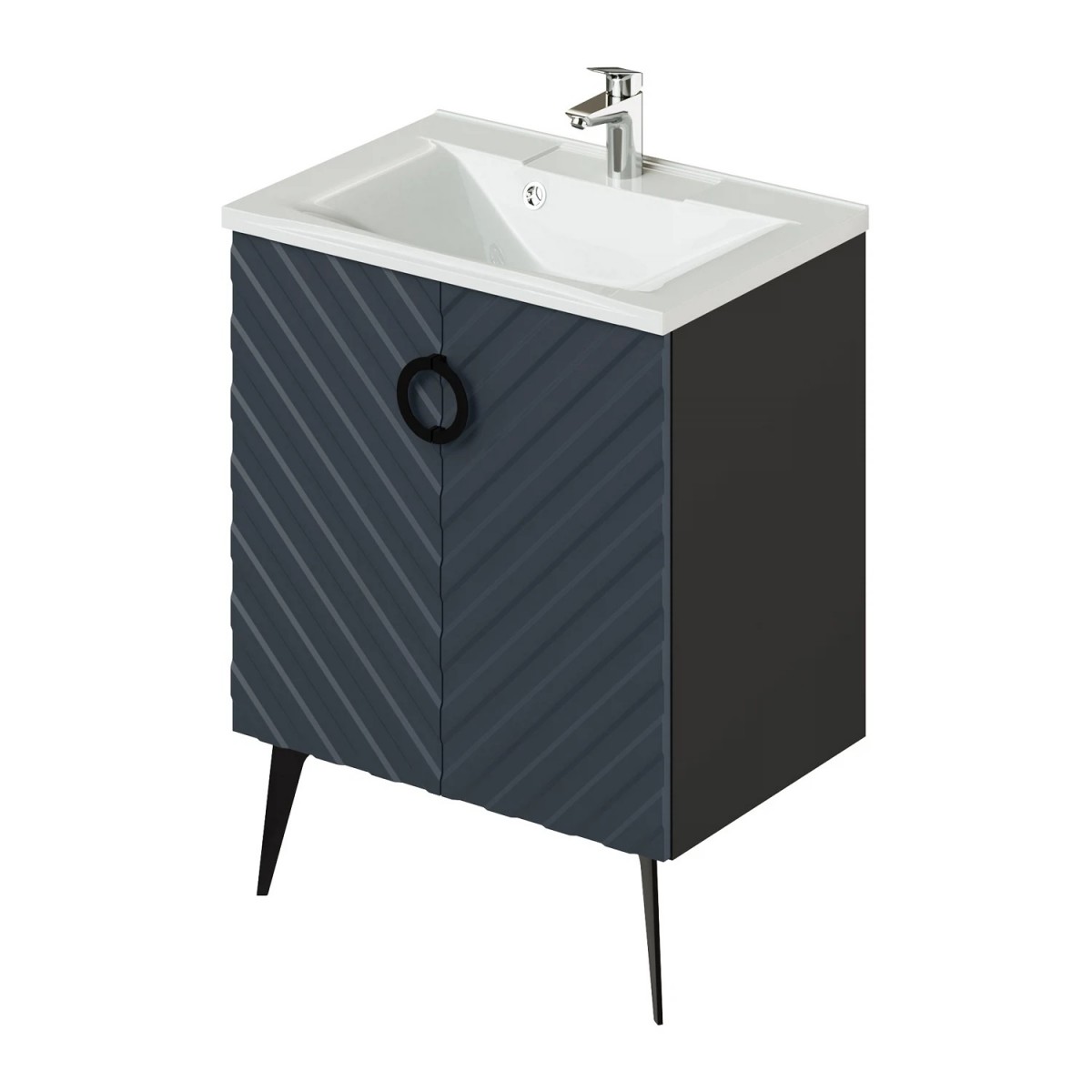 Тумба с раковиной Итана Palladio 2.0 4657821041048 65 см (маренго софт) напольная