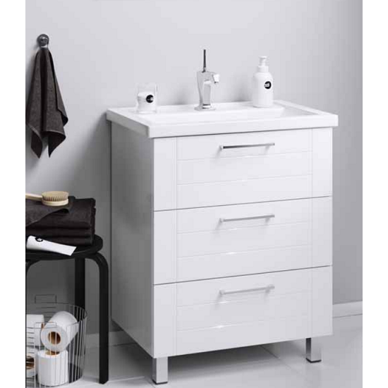 Тумба под раковину Aqwella Манчестер MAN01083 80 см (белый) напольная