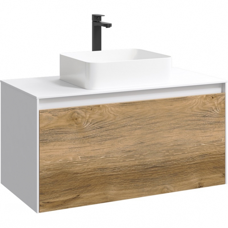 Корпус тумбы под раковину Aqwella Mobi MOB0108W 80 см без фасада (белый) подвесной