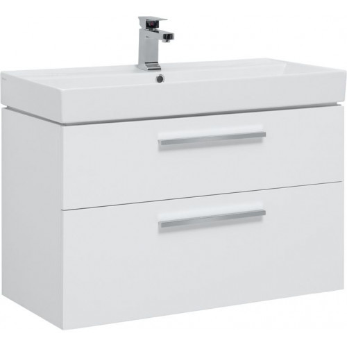 Тумба под раковину Aquanet Nova 90 см (белый) 2 ящика подвесная