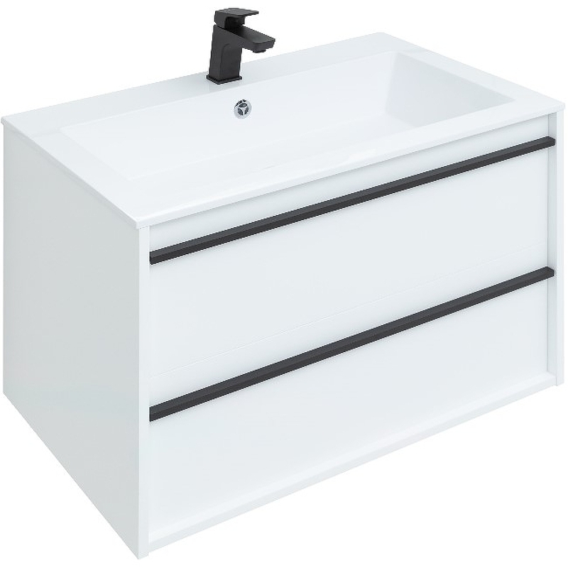 Тумба под раковину Aquanet Lino 80 см (белый матовый) подвесная