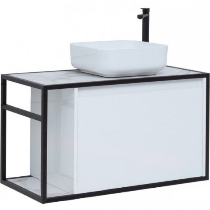 Тумба под раковину Aquanet Nova Lite Loft 90 см L (белый) подвесная