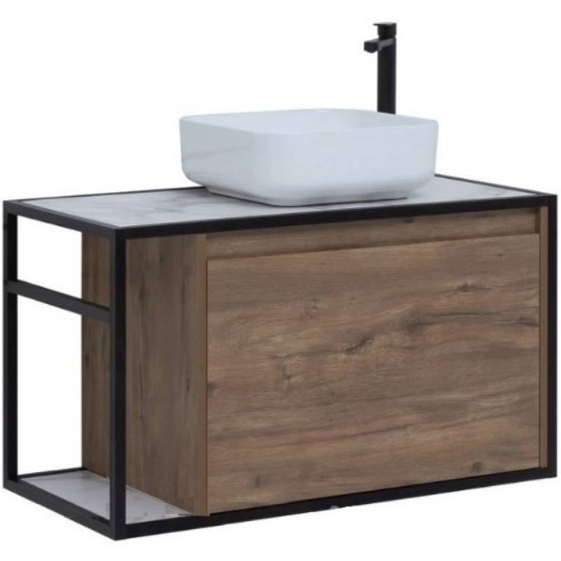 Тумба под раковину Aquanet Nova Lite Loft 90 см L (дуб рустикальный) подвесная