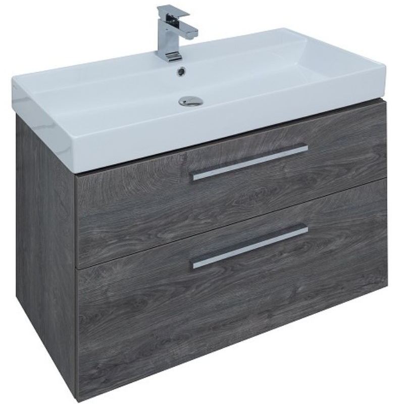 Тумба под раковину Aquanet Nova 90 см (дуб рошелье) 2 ящика подвесная