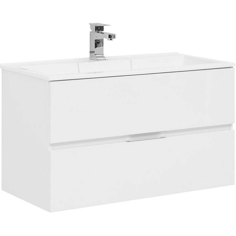 Тумба под раковину Aquanet Алвита 90 см (белый) подвесная