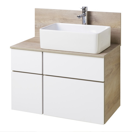 Тумба под раковину Aquaton Мишель 80 см (белый/дуб эндгрейн)