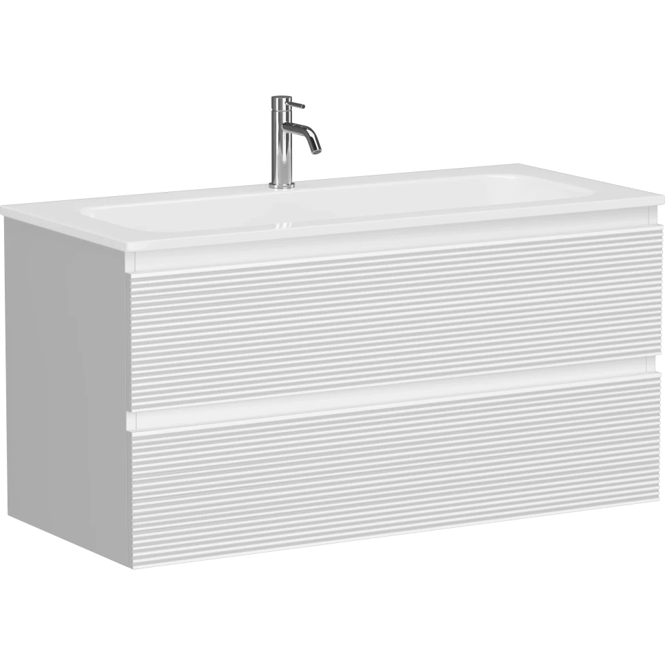 Тумба под раковину Sancos Folk FL100W 99 см (белый матовый) подвесная