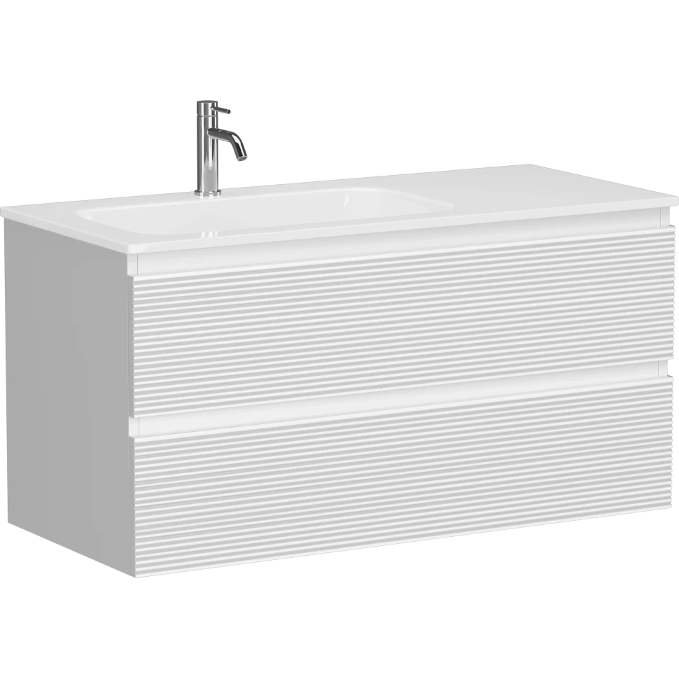 Тумба под раковину Sancos Folk FL100LW 99 см (белый матовый) подвесная L