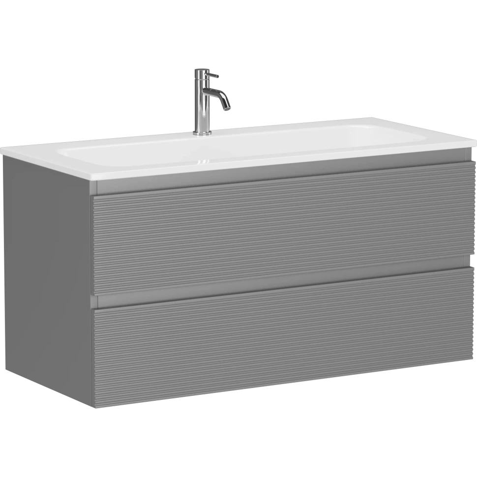 Тумба под раковину Sancos Folk FL100ES 99 см (светло-серый матовый) подвесная