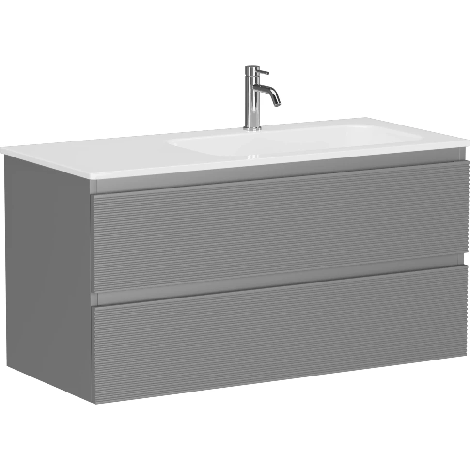 Тумба под раковину Sancos Folk FL100RES 99 см (светло-серый матовый) подвесная R