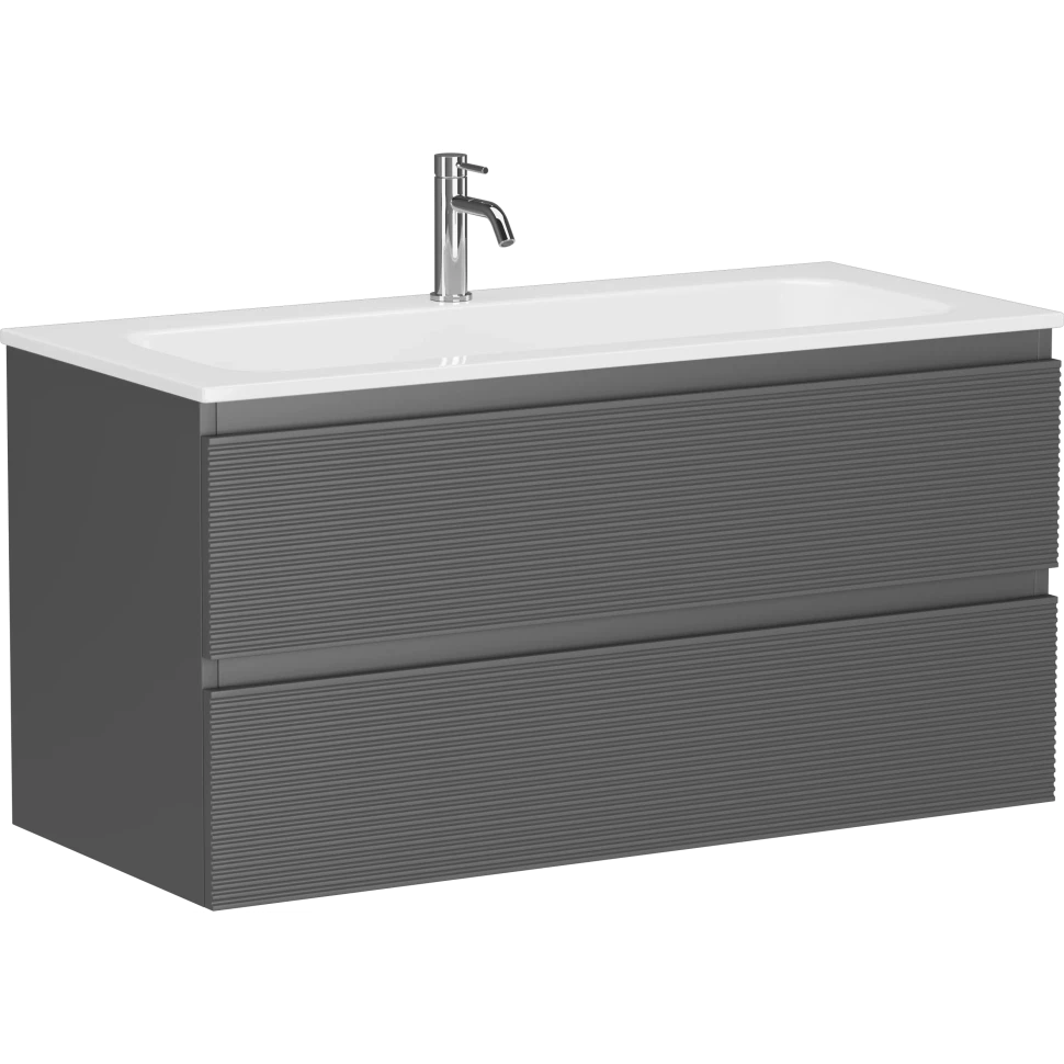 Тумба под раковину Sancos Folk FL100GS 99 см (тёмно-серый матовый) подвесная