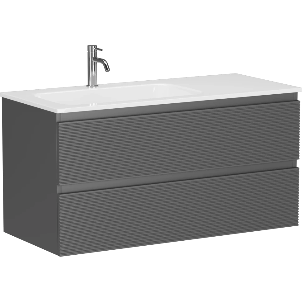 Тумба под раковину Sancos Folk FL100LGS 99 см (тёмно-серый матовый) подвесная L