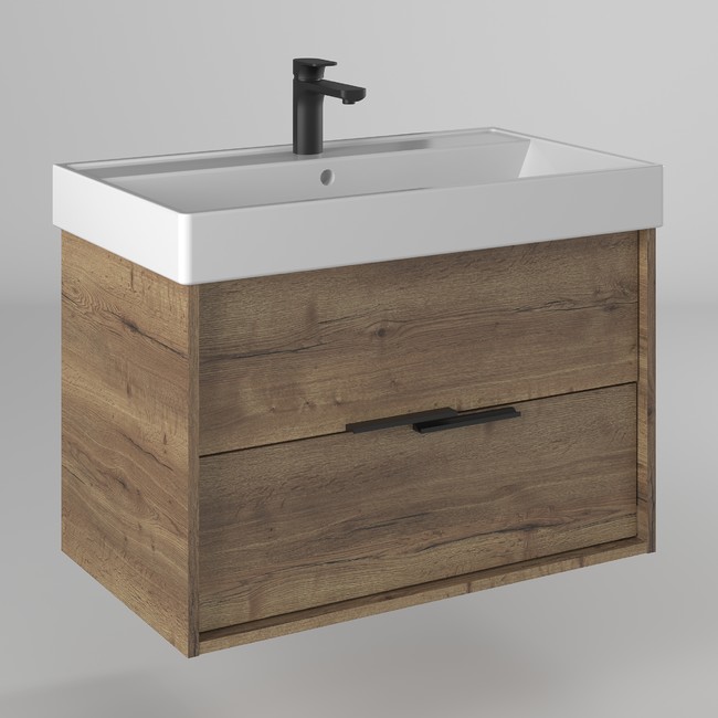 Тумба под раковину Briz Teso 243 03-18080-17 00 ВЕЛ 80 см (дуб Веллингтон) подвесная