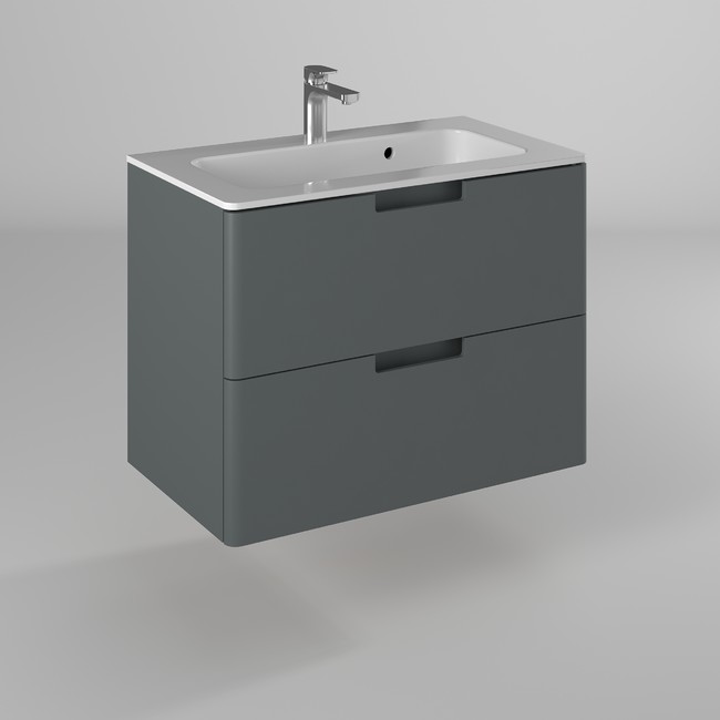 Тумба под раковину Briz Prato 240 03-18080-16 00 ГР 80 см (серый матовый) подвесная