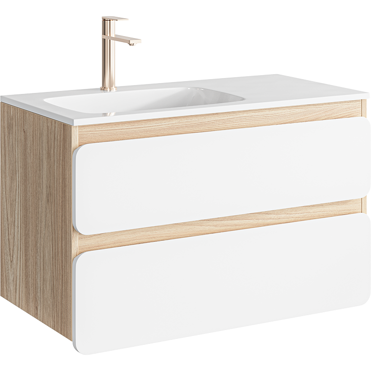 Тумба под раковину Aqwella Vento VEN0709LWM 90 см (белый матовый) подвесной L