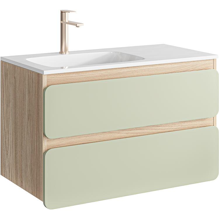 Тумба под раковину Aqwella Vento VEN0709LSH 90 см (шалфей зелёный) подвесной L