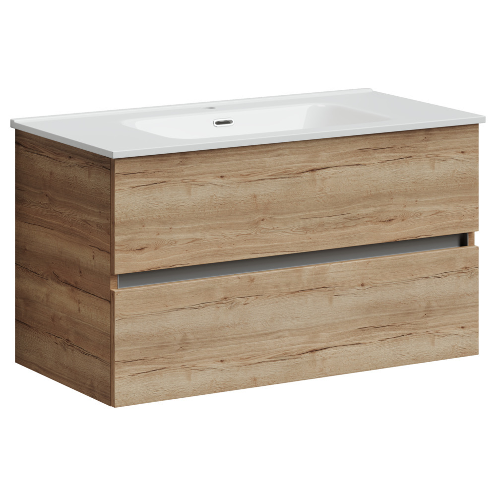 Тумба под раковину Sancos Urban UR90EG 90 см (дуб натуральный матовый) подвесная