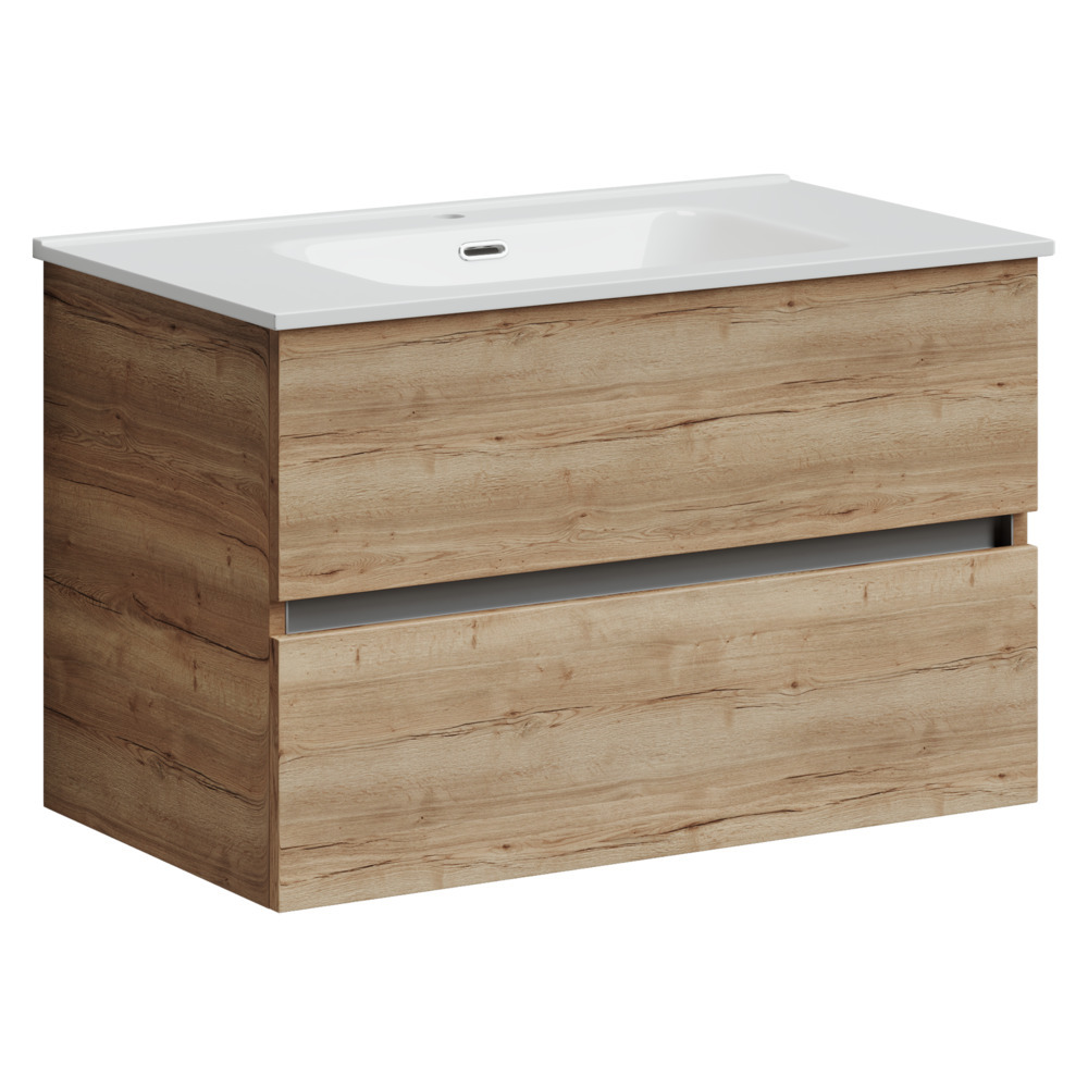 Тумба под раковину Sancos Urban UR80EG 80 см (дуб натуральный матовый) подвесная