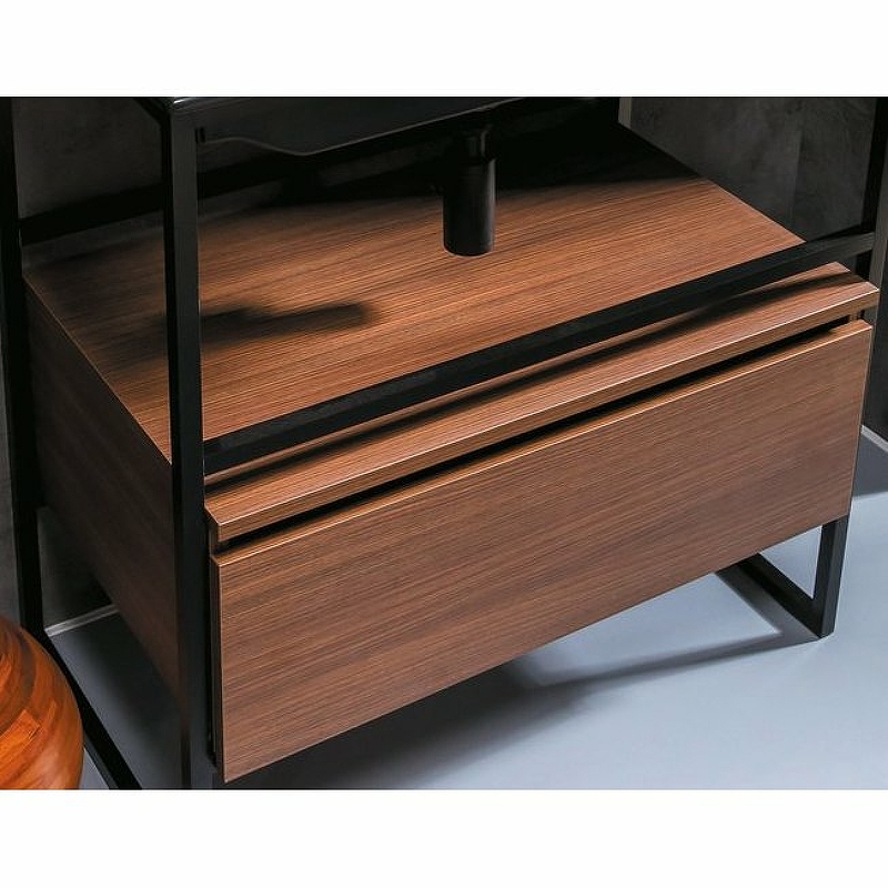 Тумба под раковину ArmadiArt Loft 80 894-080-D 80 см (тёмное дерево) подвесная