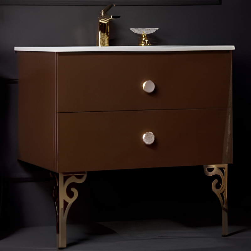 Тумба под раковину ArmadiArt NeoArt 830-080-DB 80 см (тёмно-коричневый) подвесная