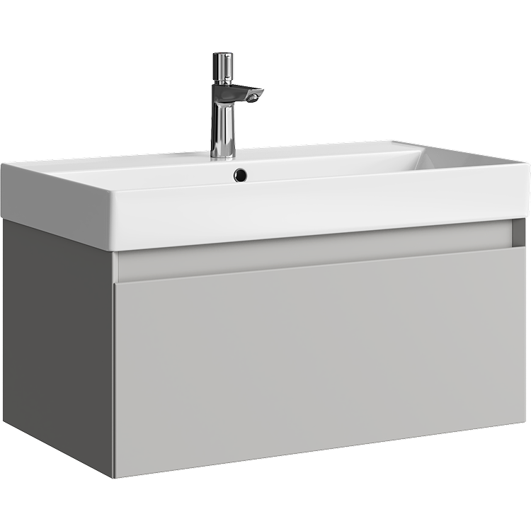 Тумба под раковину Aqwella Geometria GE01081ST 80 см (серый туман) подвесной