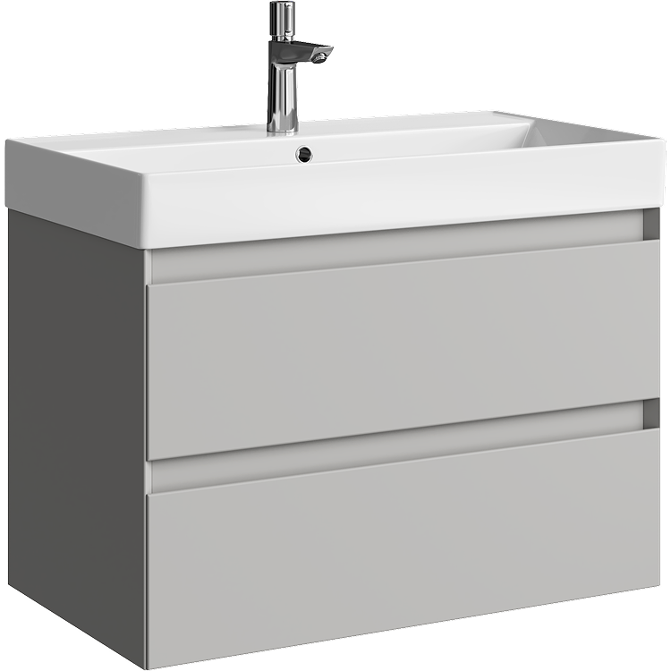 Тумба под раковину Aqwella Geometria GE01082ST 80 см (серый туман) подвесной